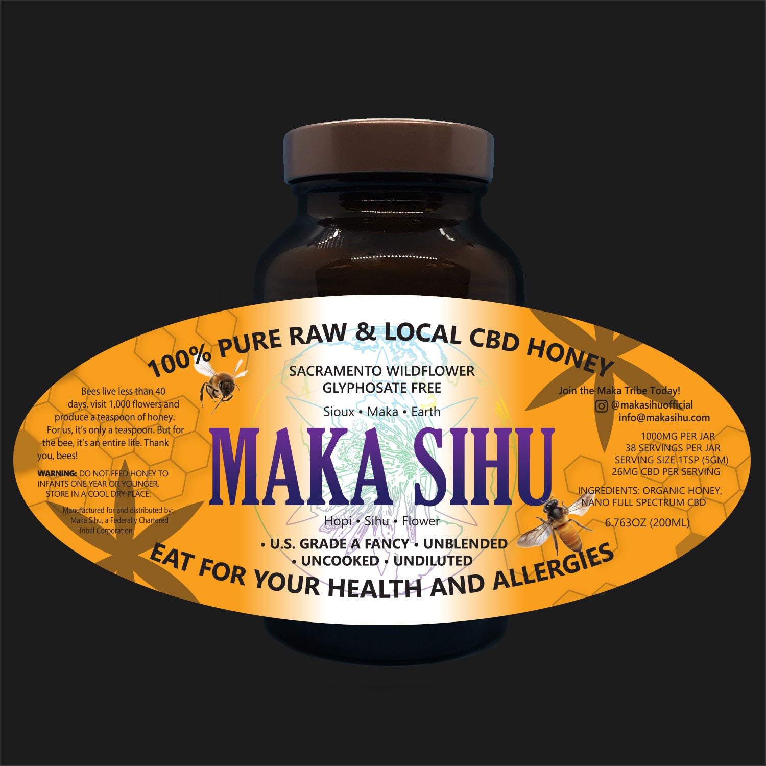 1000mg 100% Pure Raw & Local CBD Honey image 0