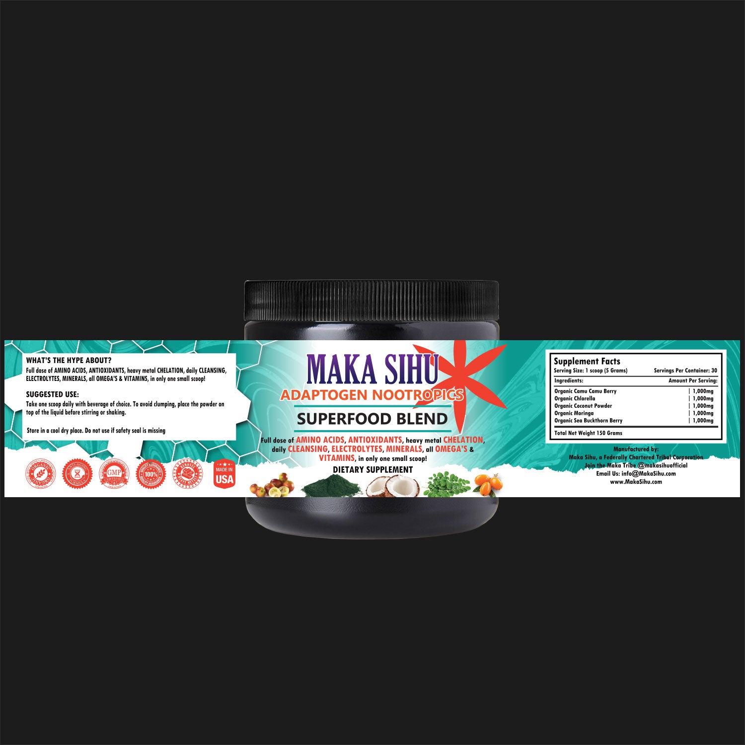 30 Servings Adaptogen Nootropic Superfood Blend image 0