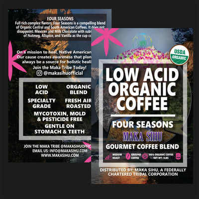 Low Acid Organic Gourmet Coffee (Four Seasons) [Zero CBD/THC] - 12oz image