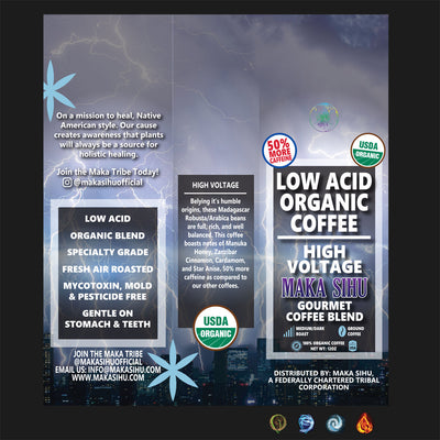 Low Acid Organic Gourmet Coffee (High Voltage) [Zero CBD/THC] image 1