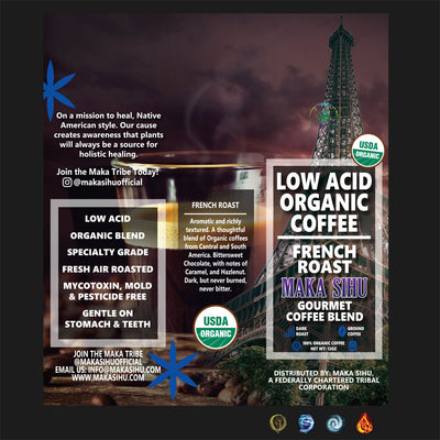 Low Acid Organic Gourmet Coffee (French Roast) [Zero CBD/THC] image 1