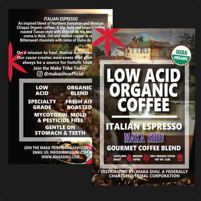 Low Acid Organic Gourmet Coffee (Italian Espresso) [Zero CBD/THC] image 0