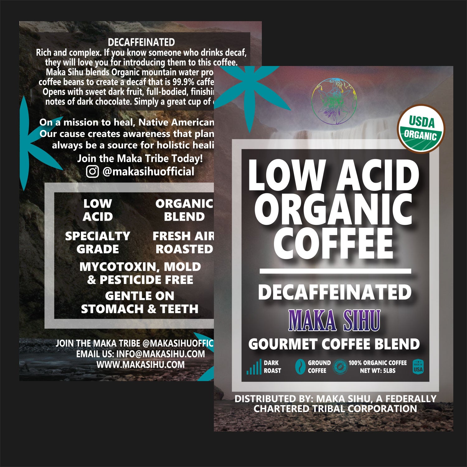 Low Acid Organic Gourmet Coffee (Decaffeinated) [Zero CBD/THC] - 12oz image