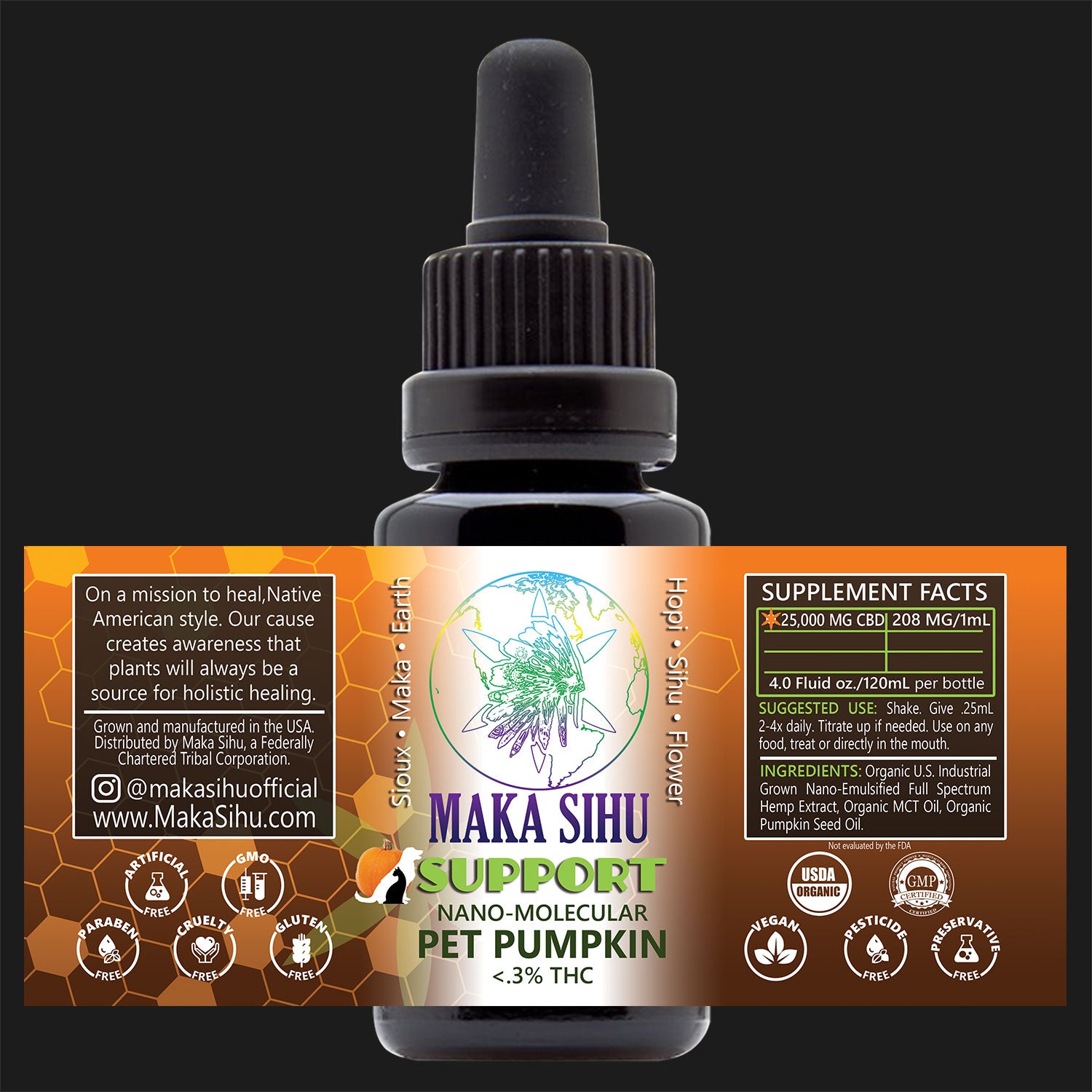Nano-Molecular Full Spectrum CBD Oil (Pet Pumpkin Support) HIGH STRENGTH-WHOLESALE PRICING image 1