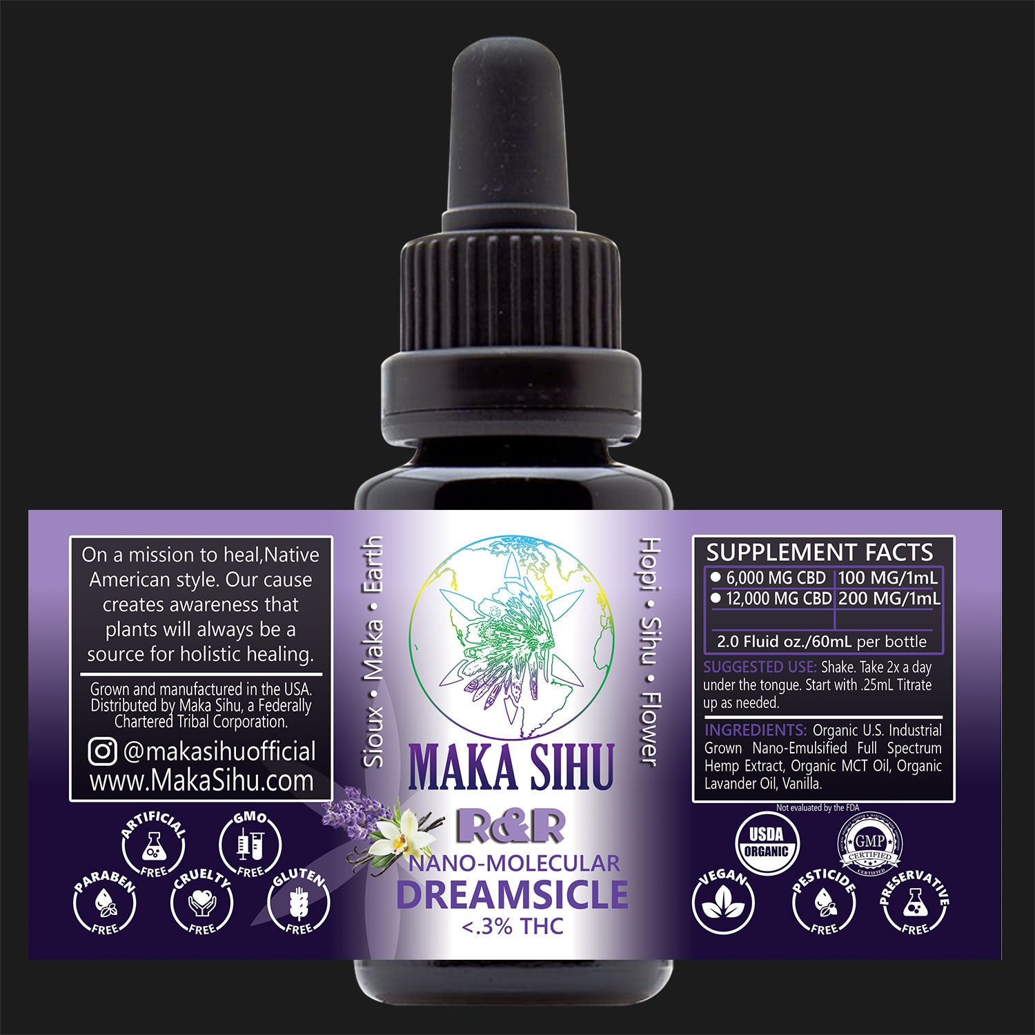 Nano-Molecular Full Spectrum CBD Oil (Dreamsicle Rest & Relaxation) HIGH STRENGTH-WHOLESALE PRICING image 0