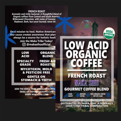 Low Acid Organic Gourmet Coffee (French Roast) [Zero CBD/THC] - 12oz image