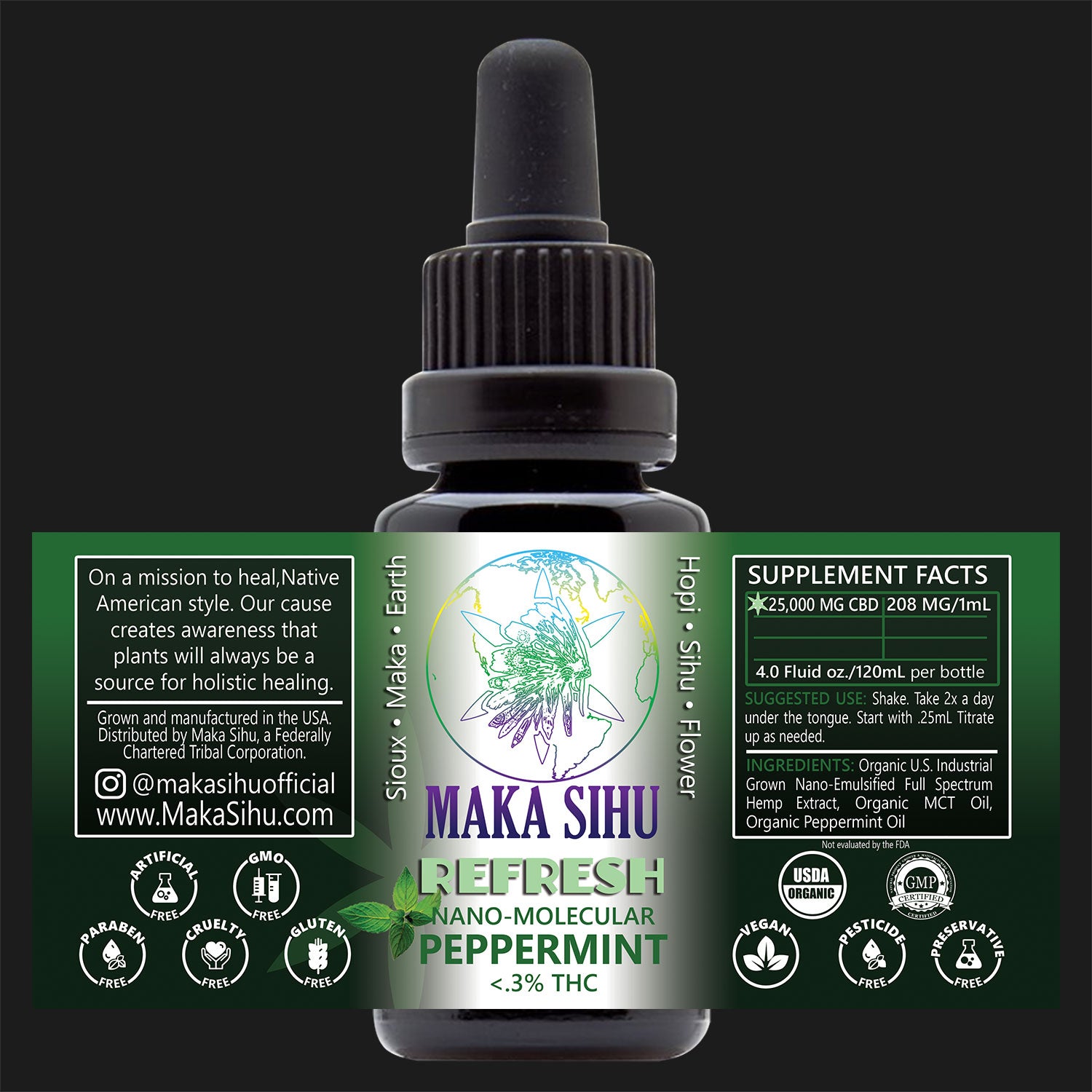 Nano-Molecular Full Spectrum CBD Oil (Peppermint Refresh) HIGH STRENGTH-WHOLESALE PRICING image 1
