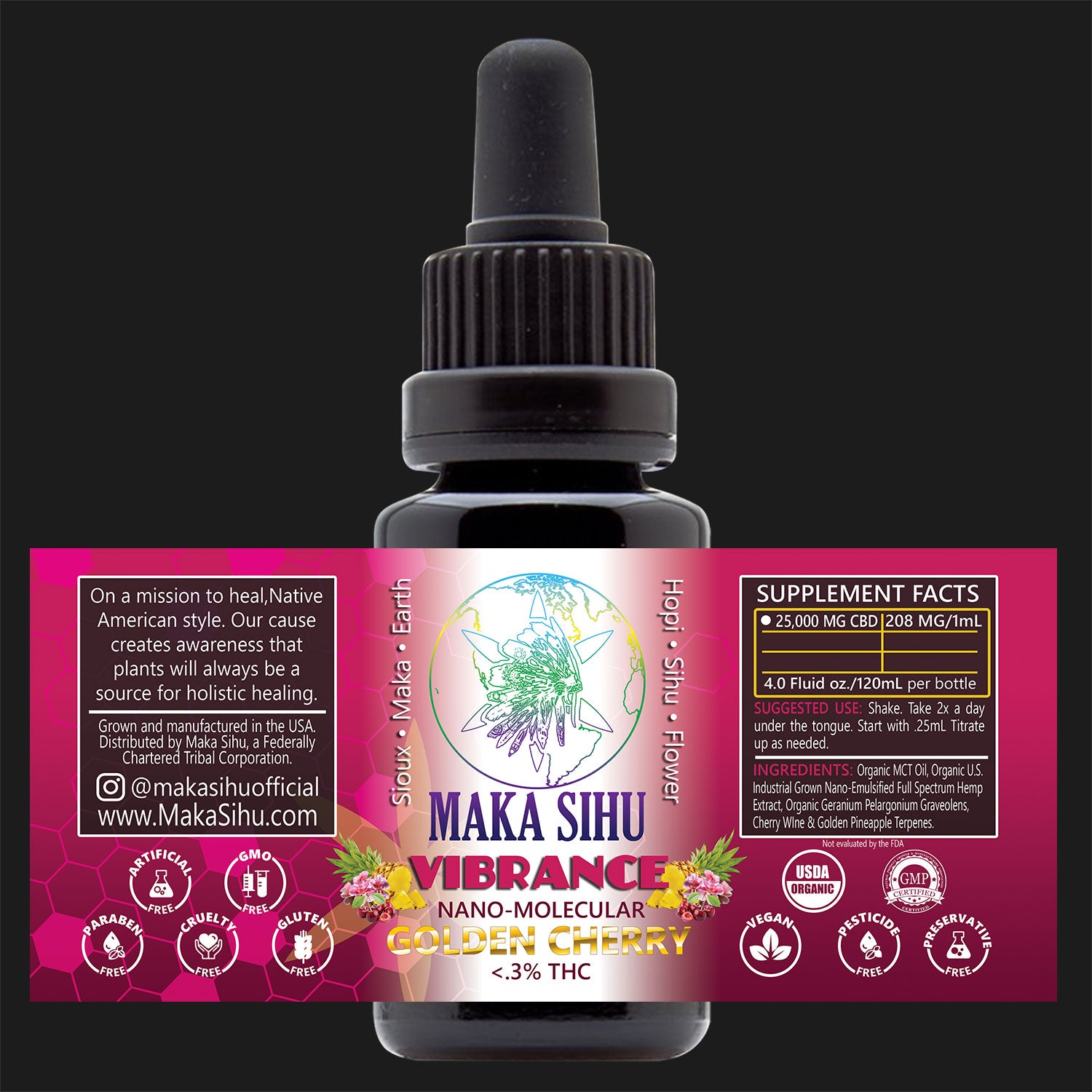 Nano-Molecular Full Spectrum CBD Oil (Golden Cherry Vibrance) HIGH STRENGTH-WHOLESALE PRICING image 1