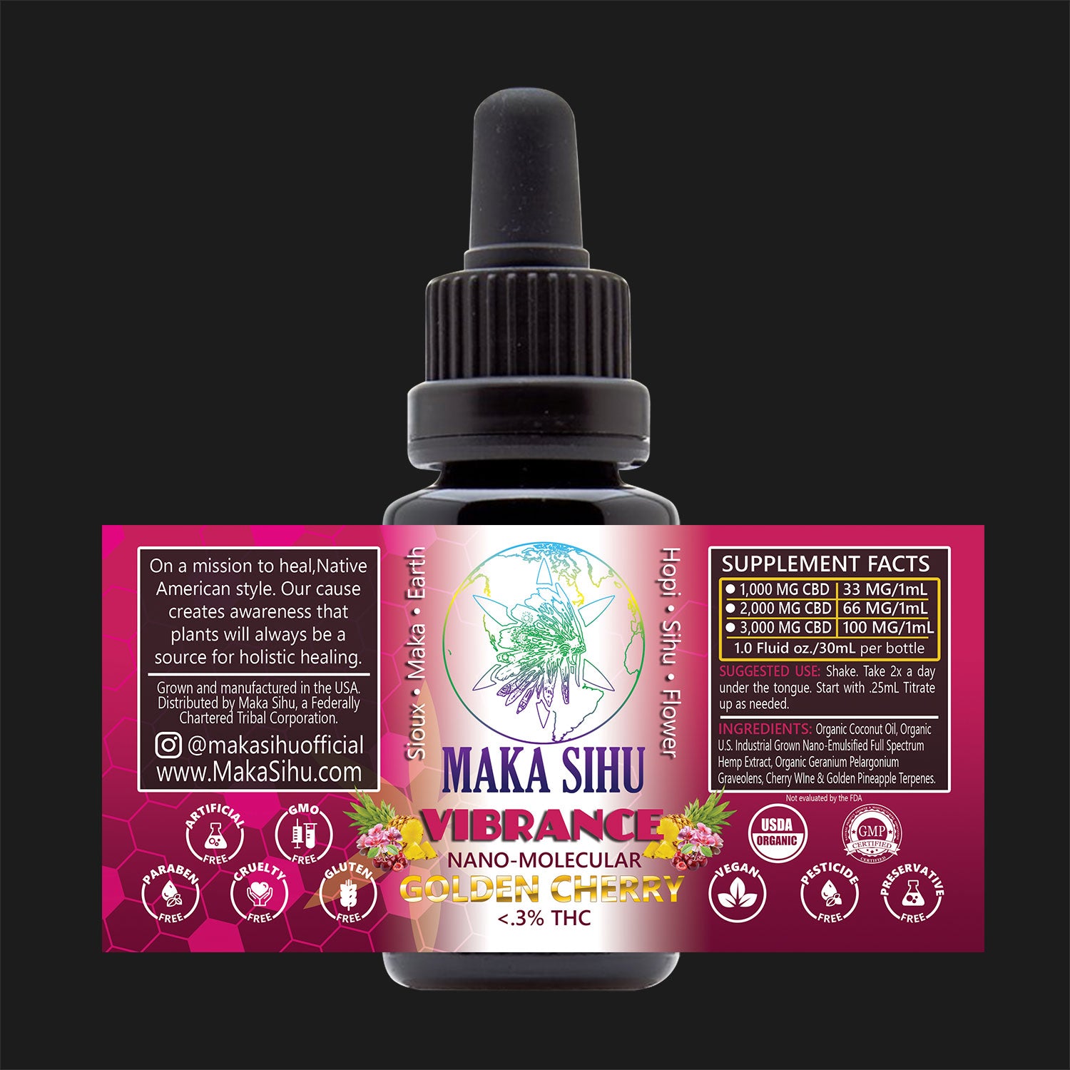 Nano-Molecular Full Spectrum CBD Oil (Golden Cherry Vibrance) image 0