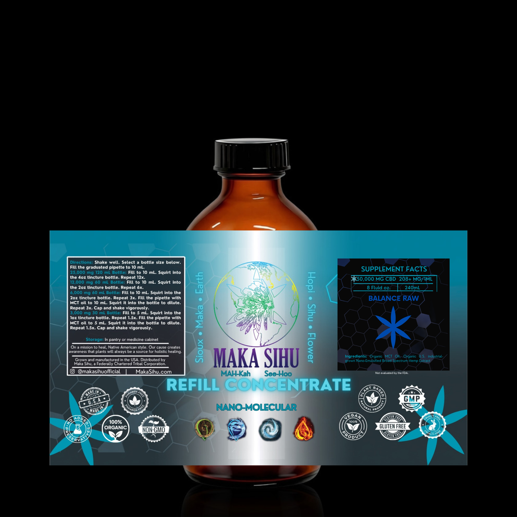 Nano-Molecular Broad Spectrum CBD Oil (Raw Balance - Zero THC)